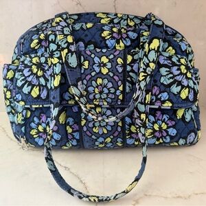 Vera Bradley Indigo Pop Quilted Diaper Bag Tote Blue Purple Green Shoulder Strap